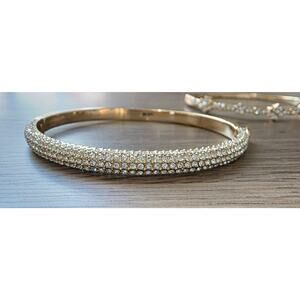 DKNY Gold Tone Crystal Pavé Bangle